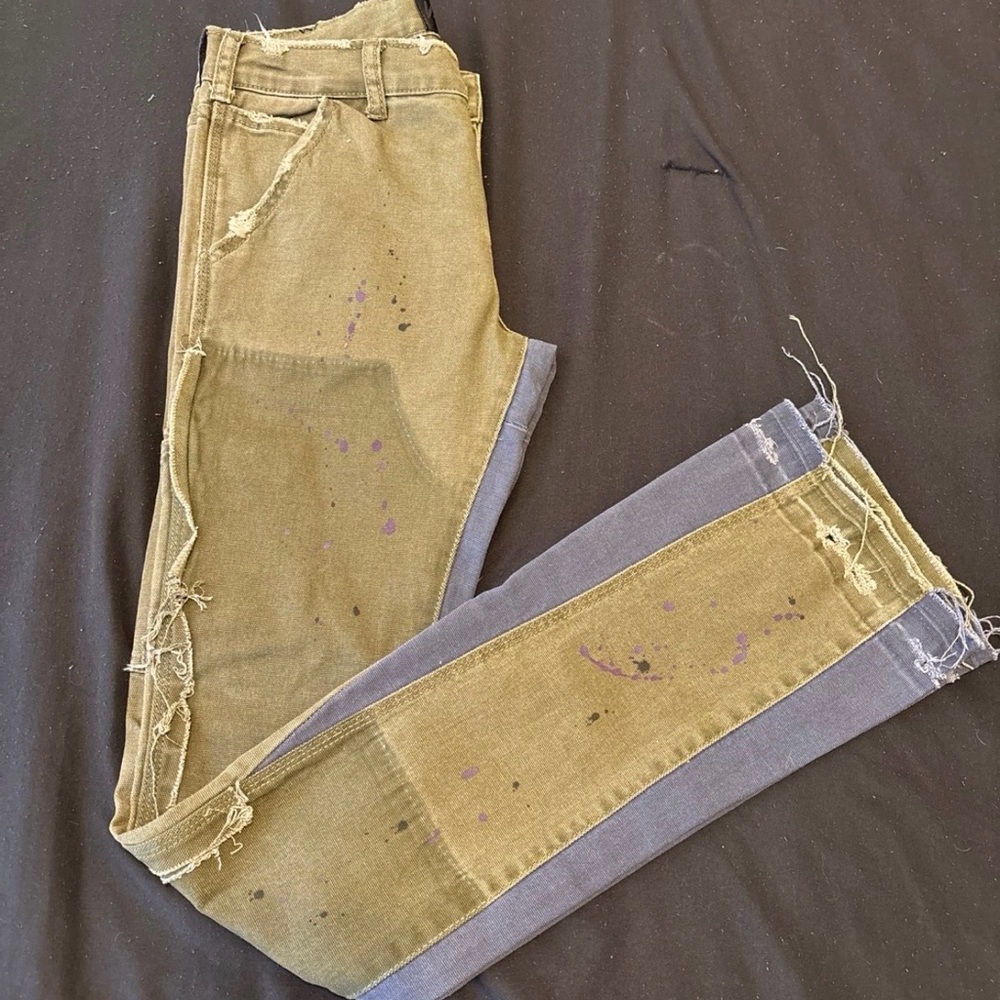 Valabasas Olive Green Carpenter Stacked Jeans (Size 30 Waist)